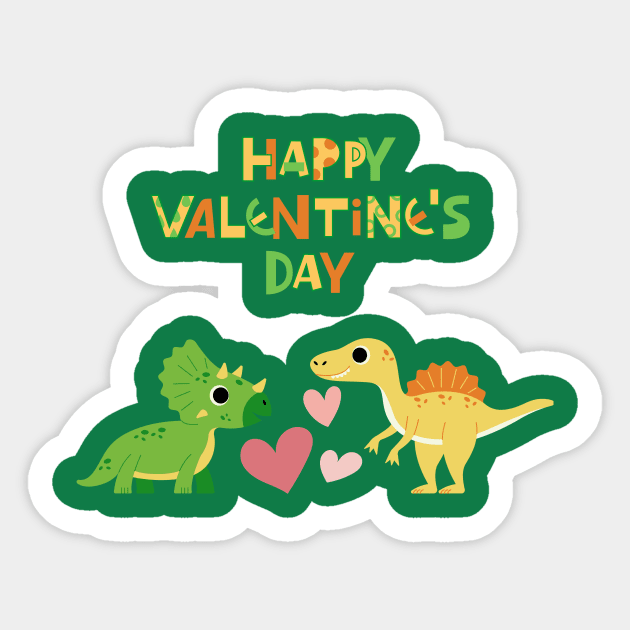 Dinosaur Happy Valentines Day Sticker by Texas Bloomin’